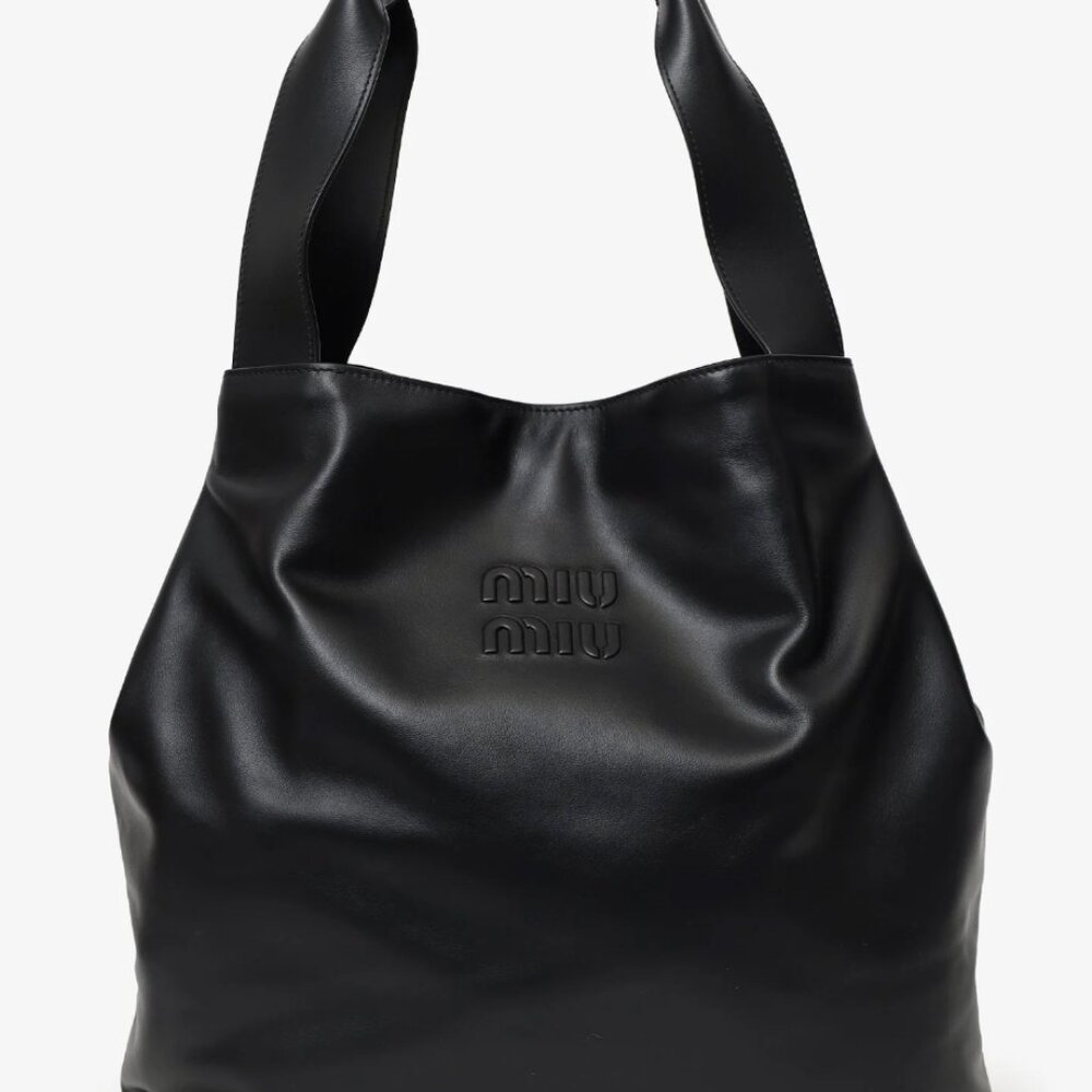 99% NEW MIU MIU AUTHENTIC BIG BLACK LEATHER BAG
